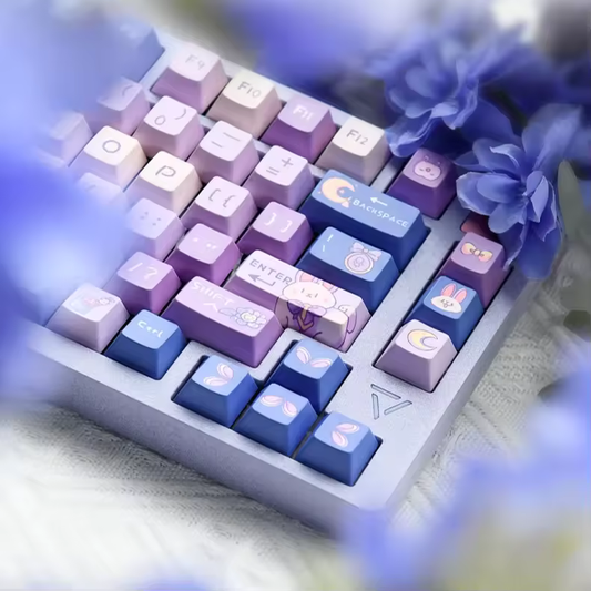 AJAZZ Cute Rabbit Purple Themed PBT Keycaps
