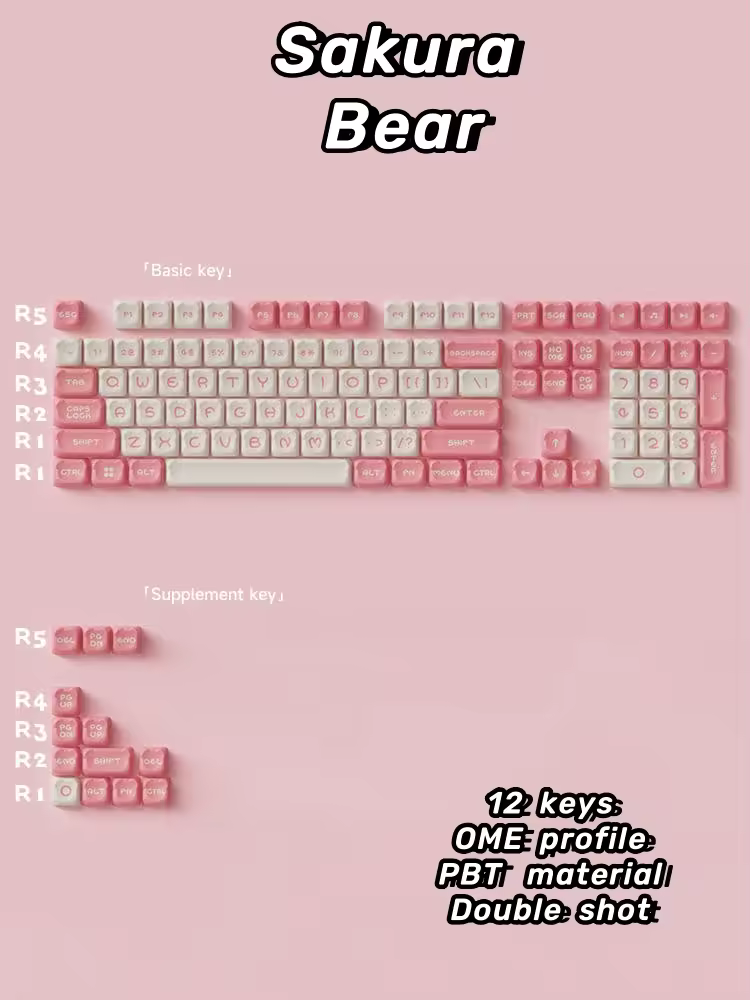 Akko Bear Themed PBT Keycaps