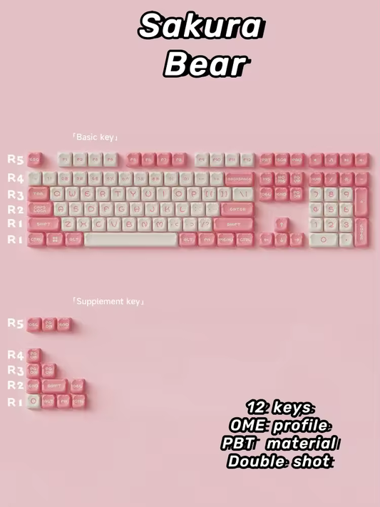 Akko Bear Themed PBT Keycaps