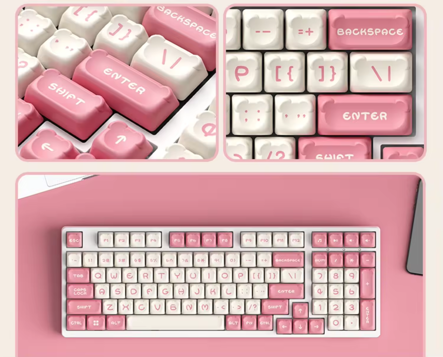 Akko Bear Themed PBT Keycaps