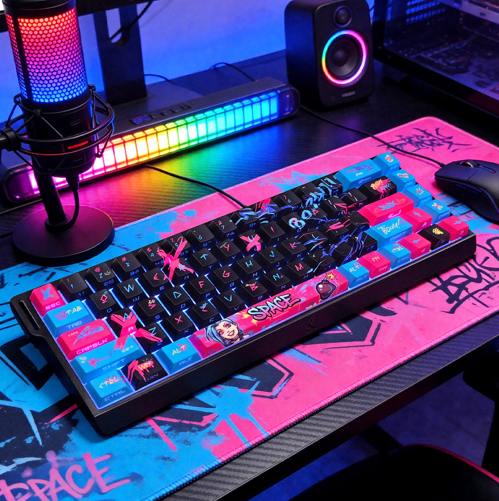 Jinx Themed Dual Legends PBT Keycaps