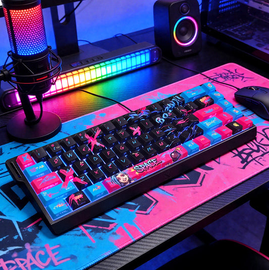 Jinx Themed Dual Legends PBT Keycaps