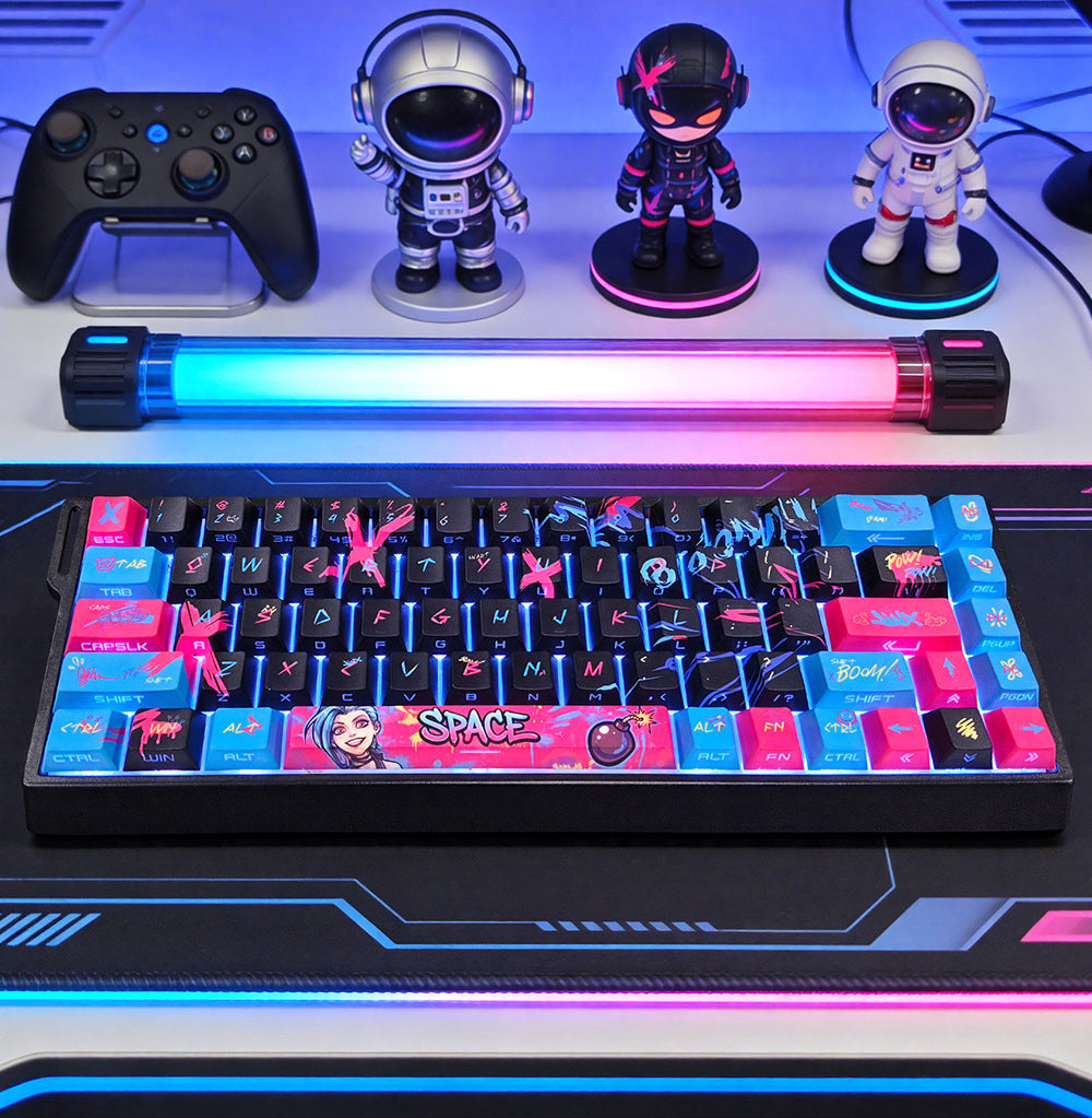 Jinx Themed Dual Legends PBT Keycaps