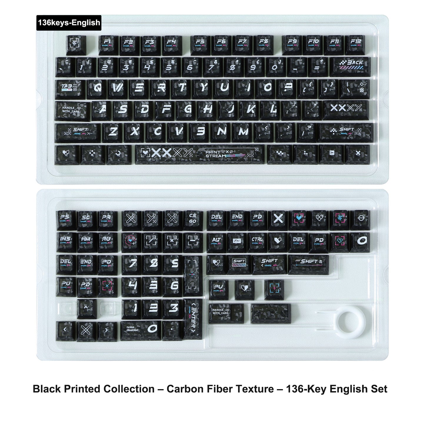 CounterStrike Printstream Carbon Fiber Themed PBT Keycaps