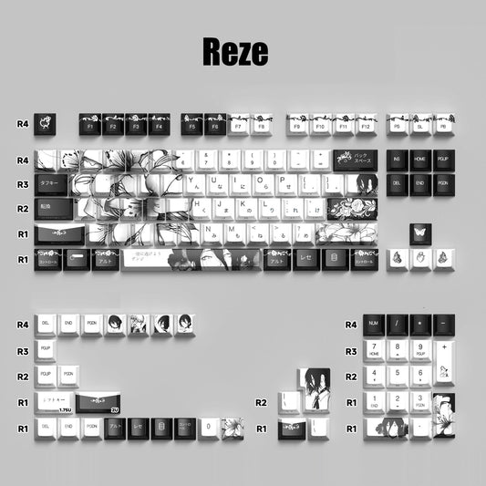 Chainsaw Man Reze Themed PBT Keycaps