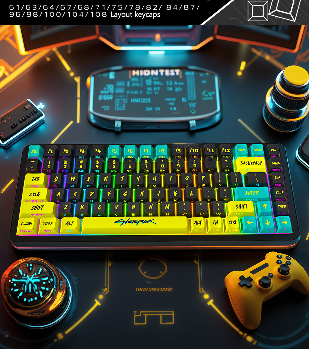 Cyberpunk Themed Dual Legends PBT Keycaps