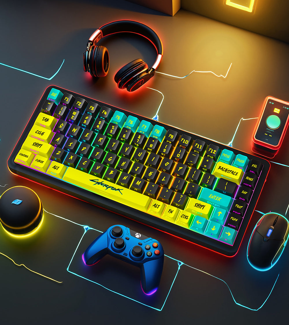 Cyberpunk Themed Dual Legends PBT Keycaps