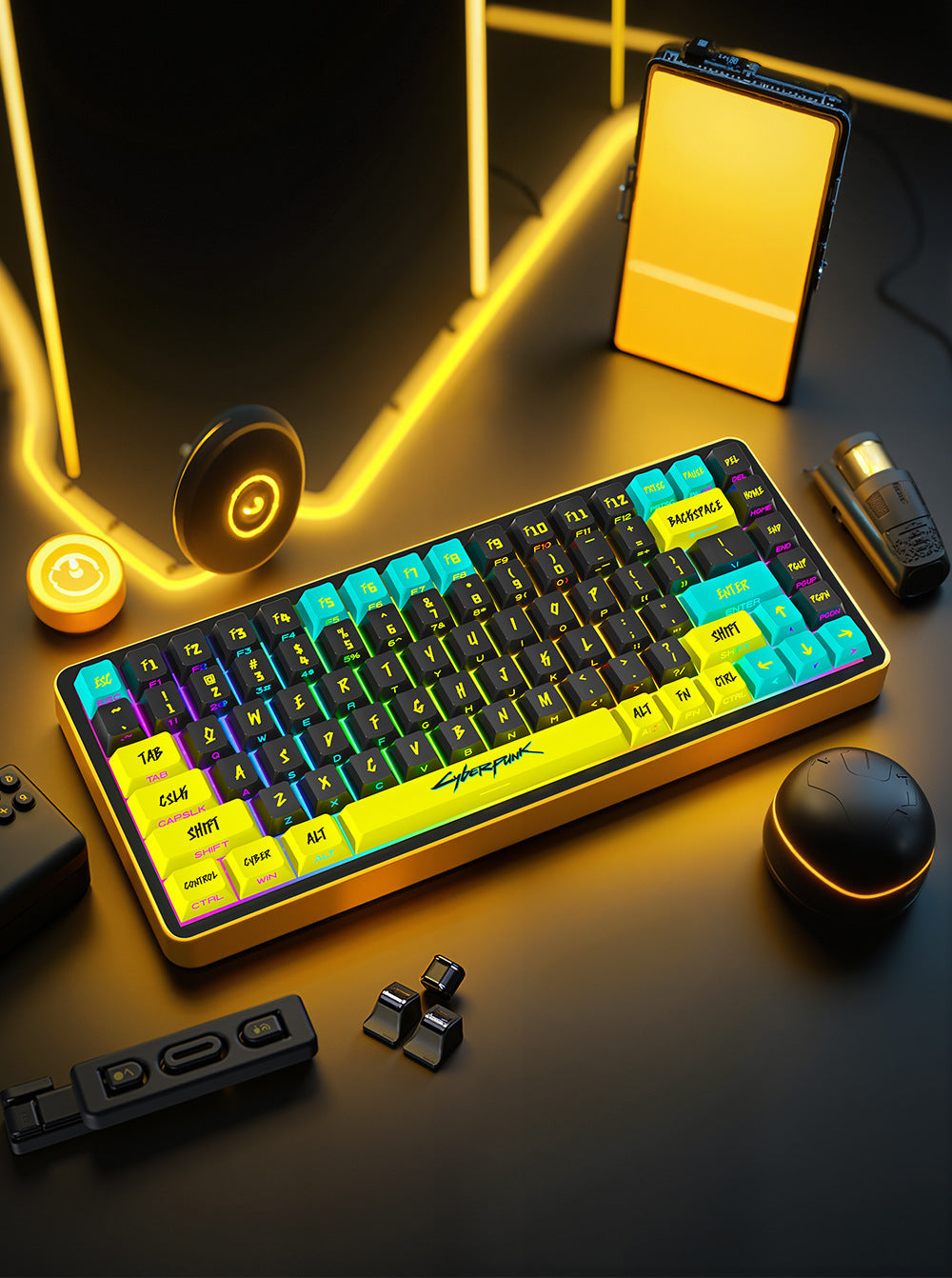 Cyberpunk Themed Dual Legends PBT Keycaps