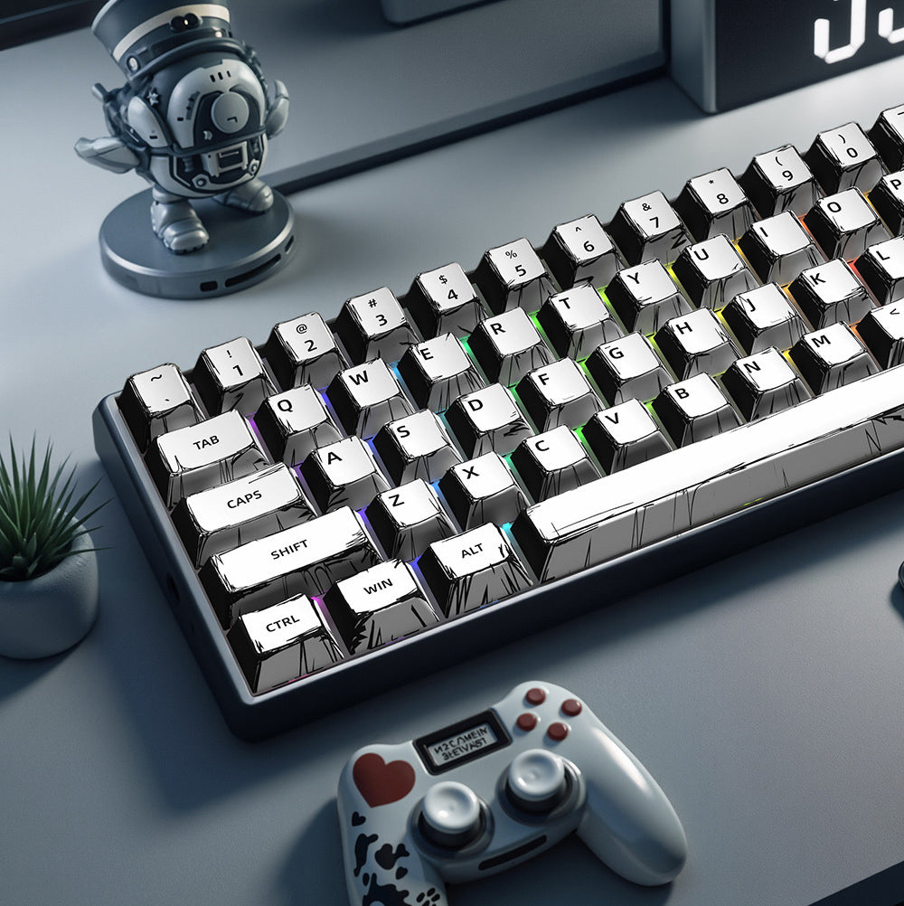 Manga Adaptation Comic Themed PBT Keycaps [Black & White]